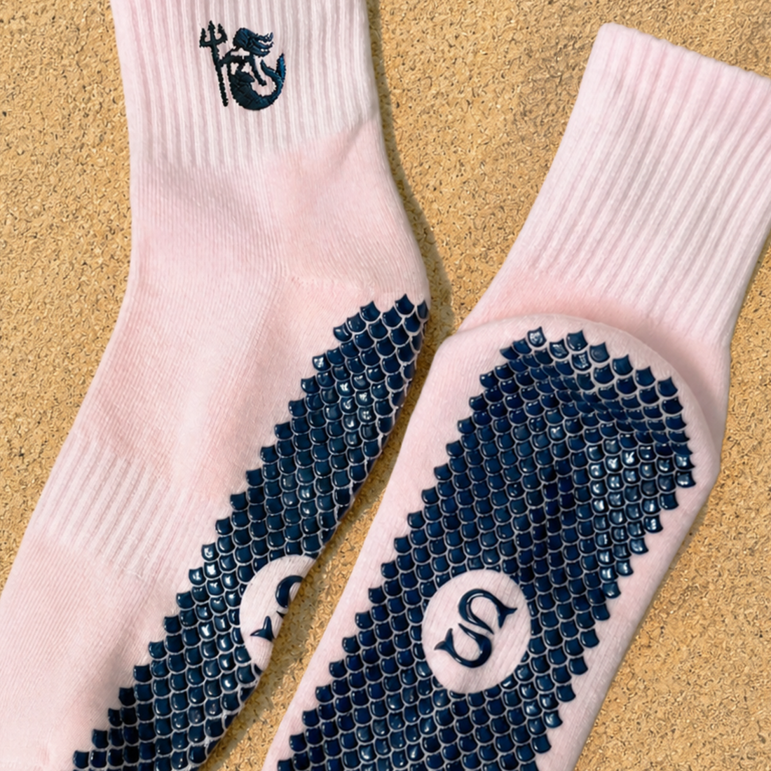 SIREN Warrior Grip Sock in Seashell by SOLEMETHOD, with the embroidered Warrior Siren emblem.
